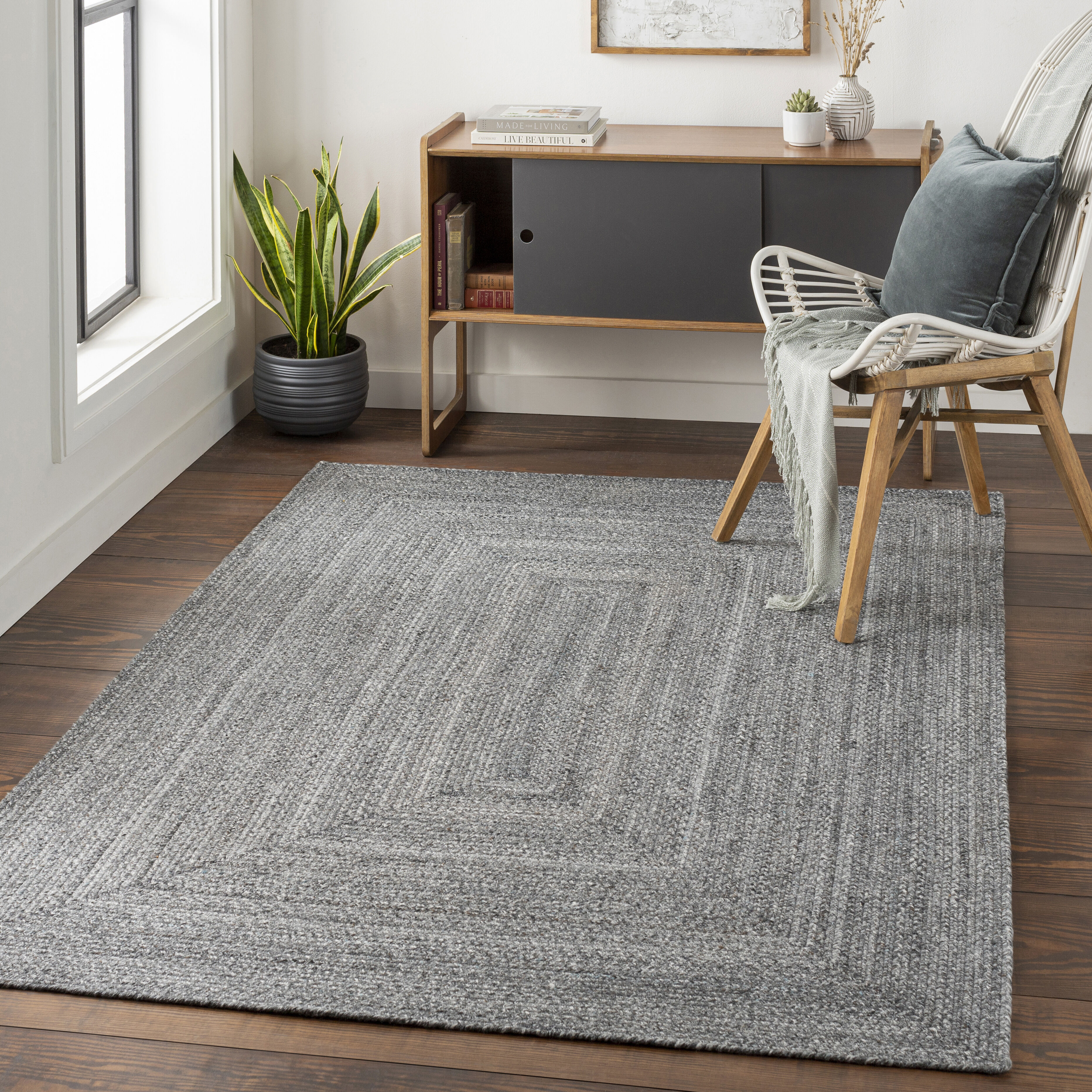 Azalea 108 X 72 inch Medium Gray Rug in 6 x 9 Oval, Oval
