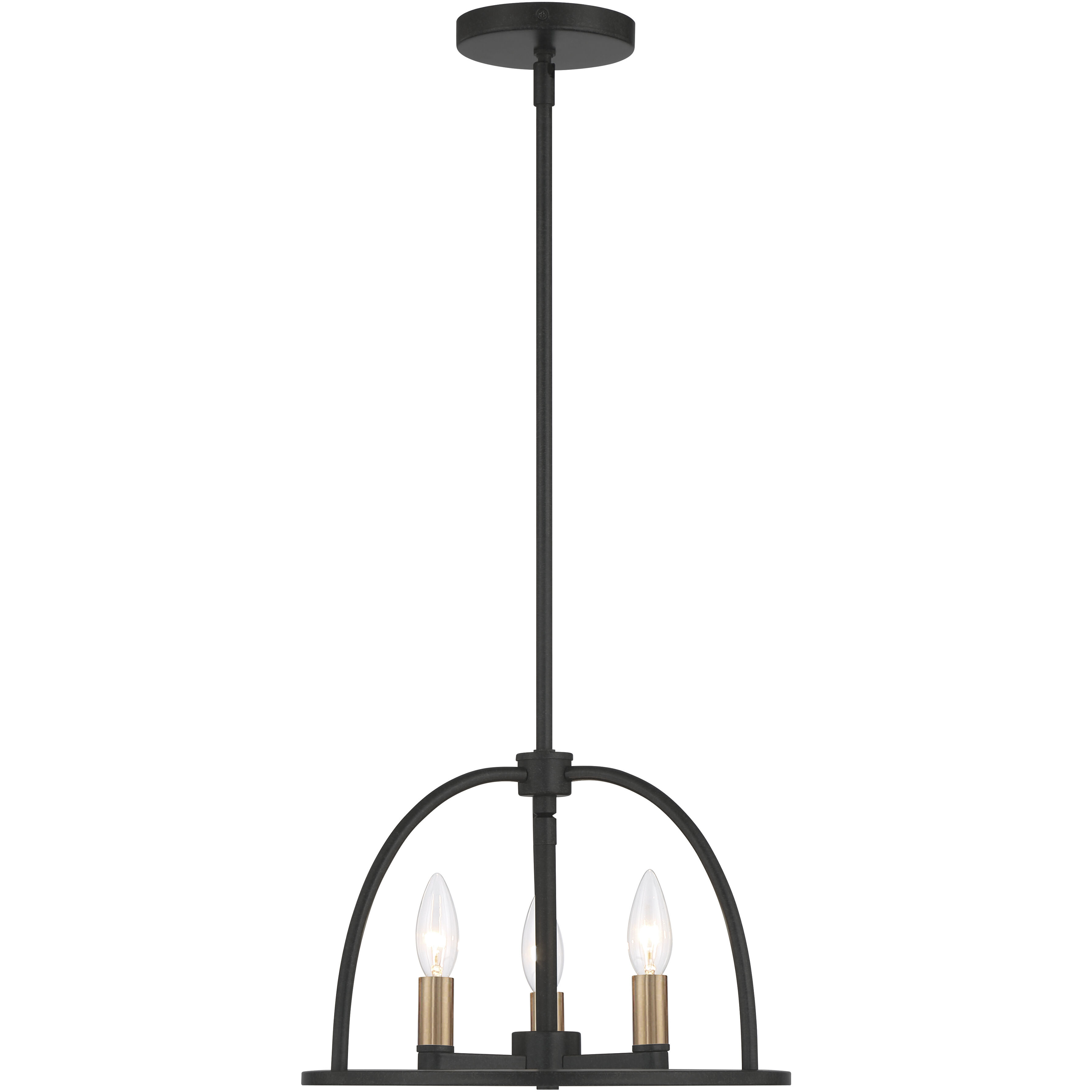 Abbott 3 Light 13.75 inch Black Mini Chandelier Ceiling Light