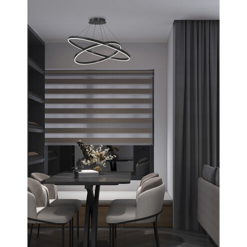 Circulo LED 32 inch Matte Black Chandelier Ceiling Light, Tiered