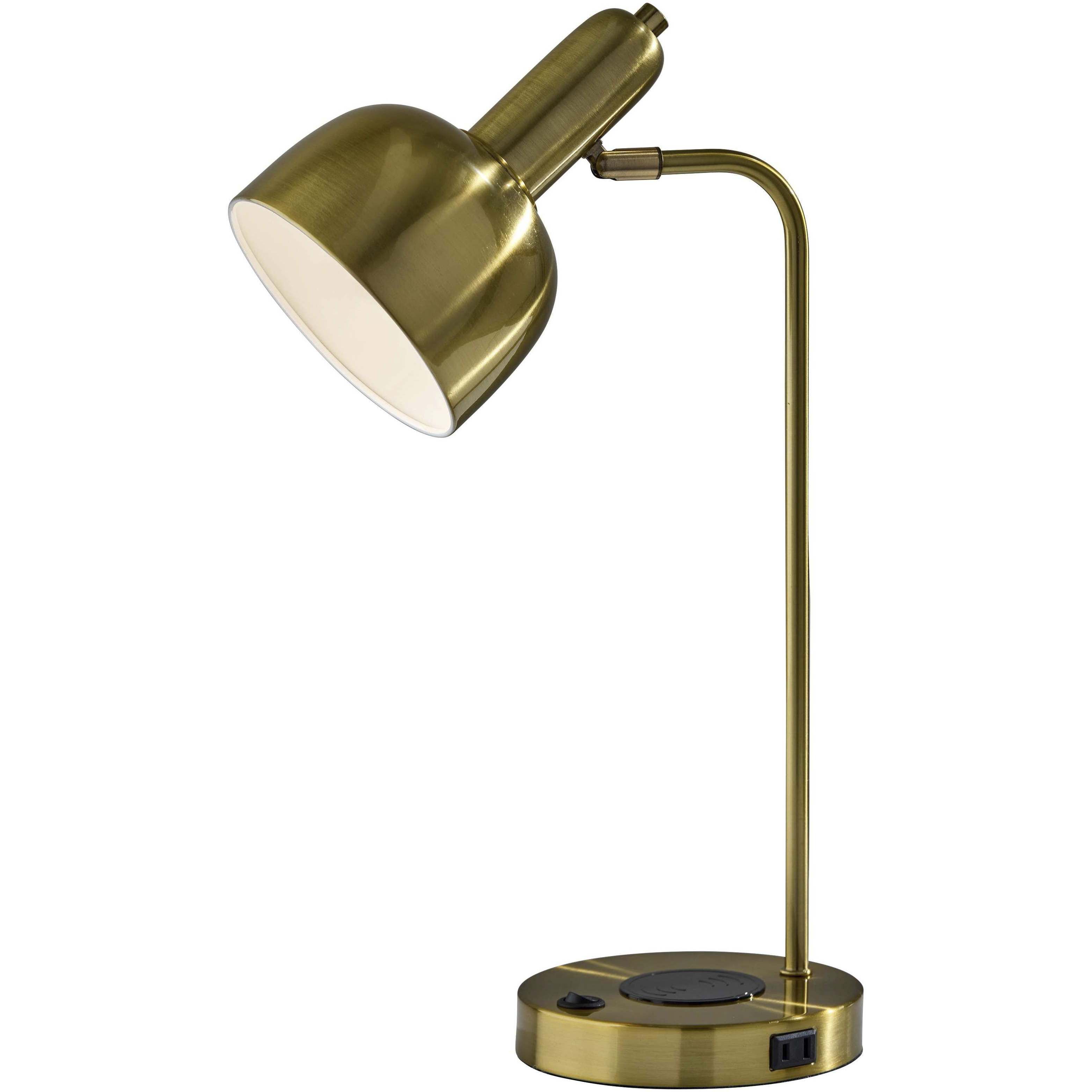 Rico 19 inch 60.00 watt Antique Brass Supercharger Desk Lamp Portable Light