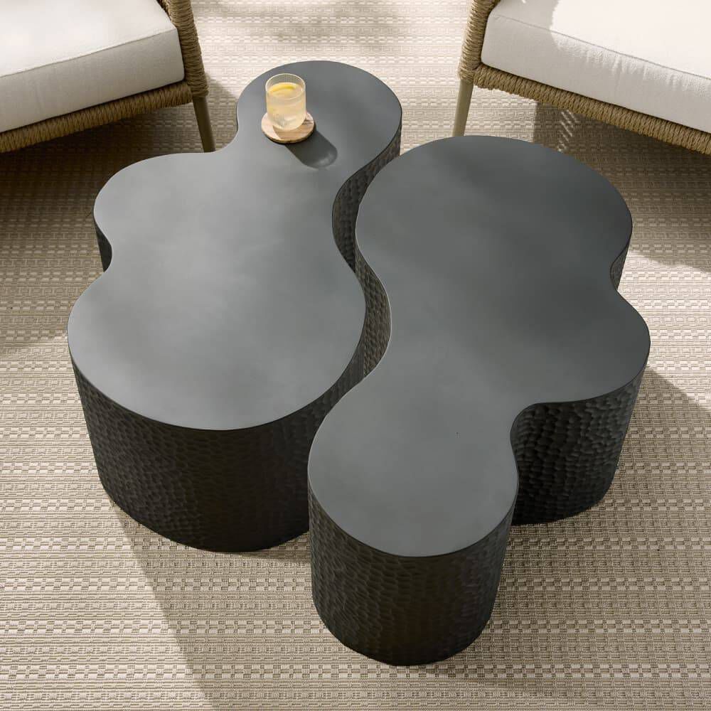Indio 36 X 22 inch Matte Black Outdoor Coffee Table, Large