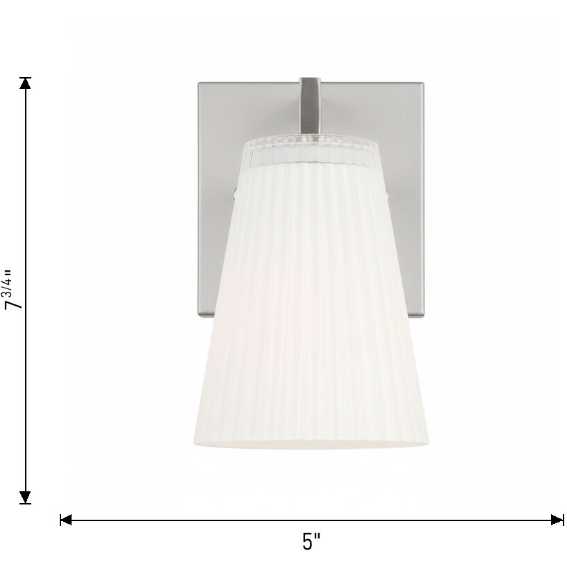 Upson 1 Light 5 inch Brushed Nickel Vanity Light Wall Light, Small