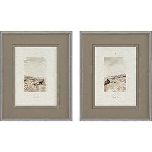Waterside Beige and Brown and Gray and Neutral Framed Art