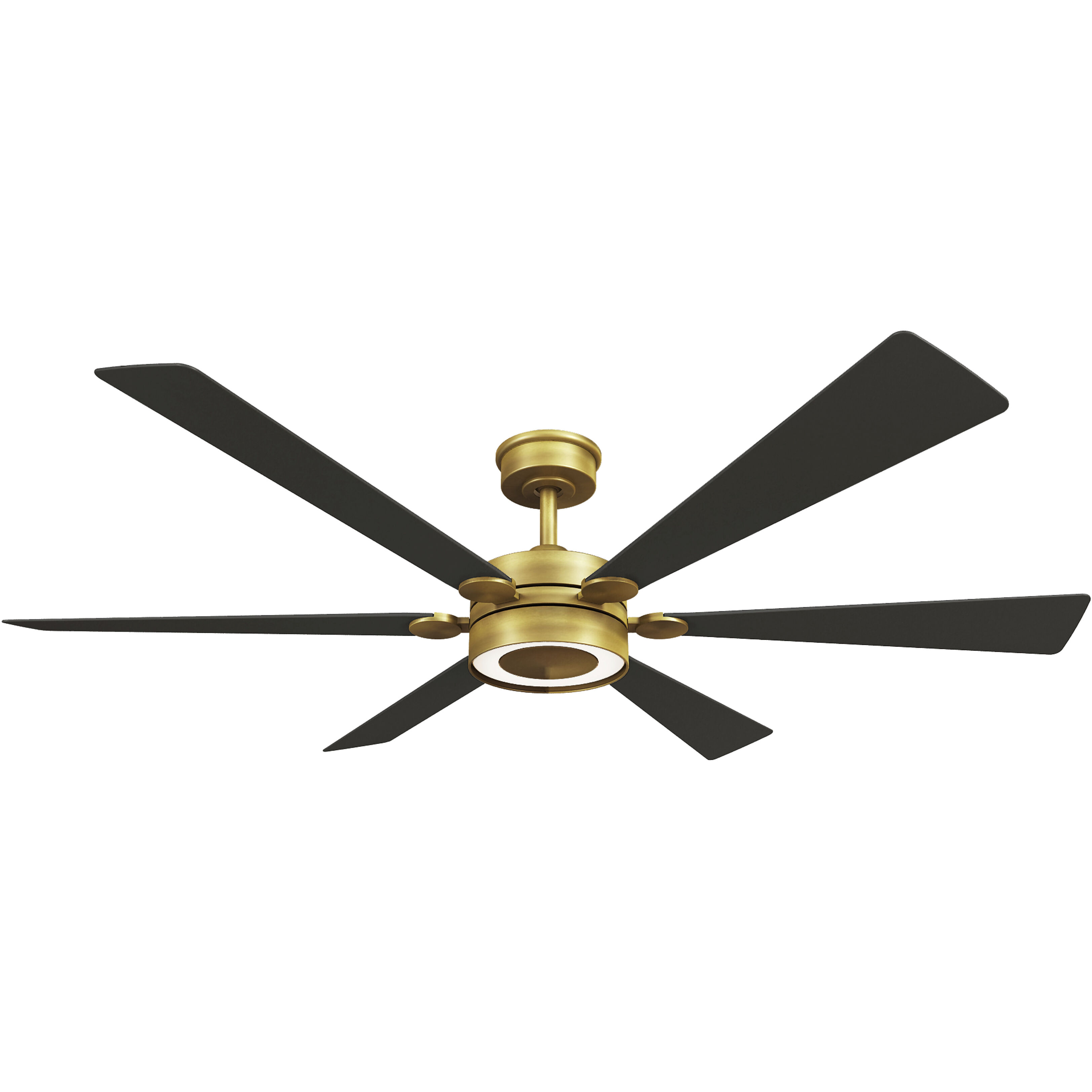 Brenix 60 inch Heritage Brass with Coal Blades Smart Ceiling Fan