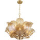 Orchid 10 Light 28.5 inch Legacy Brass Pendant Ceiling Light in Amber Handmade Glass