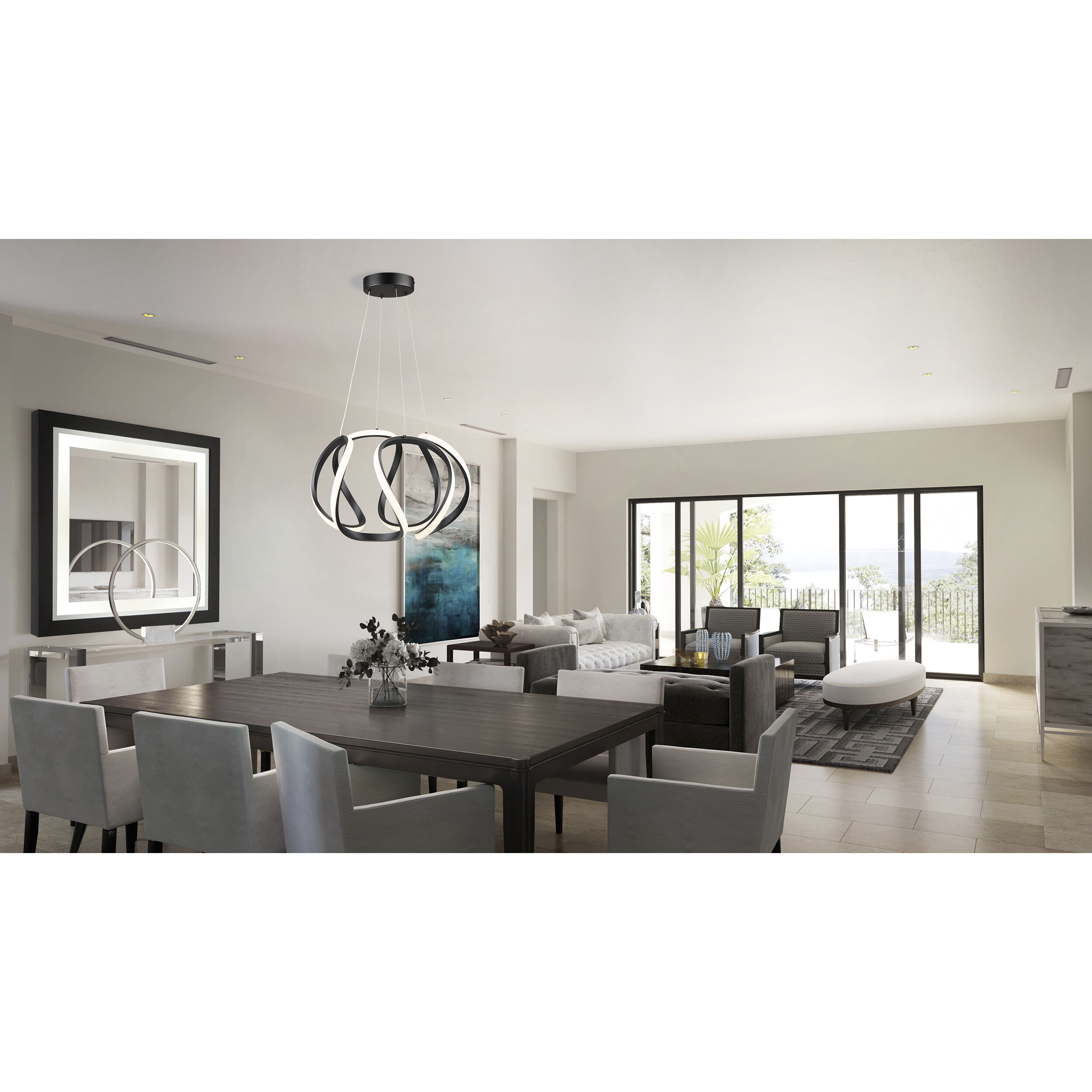 Mira LED 17.7 inch Black Pendant Ceiling Light