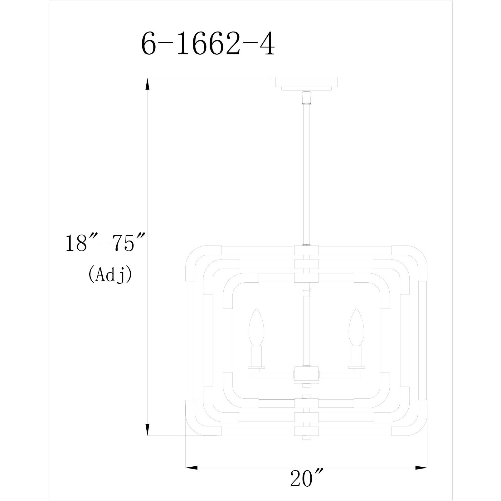 Rotterdam 4 Light 20 inch Warm Brass Convertible Semi-Flush or Pendant Ceiling Light, Essentials