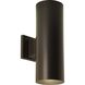 Cylinder Outdoor Wall Mount Up/Down Cylinder in Antique Bronze, LED Lamping, Progress LED