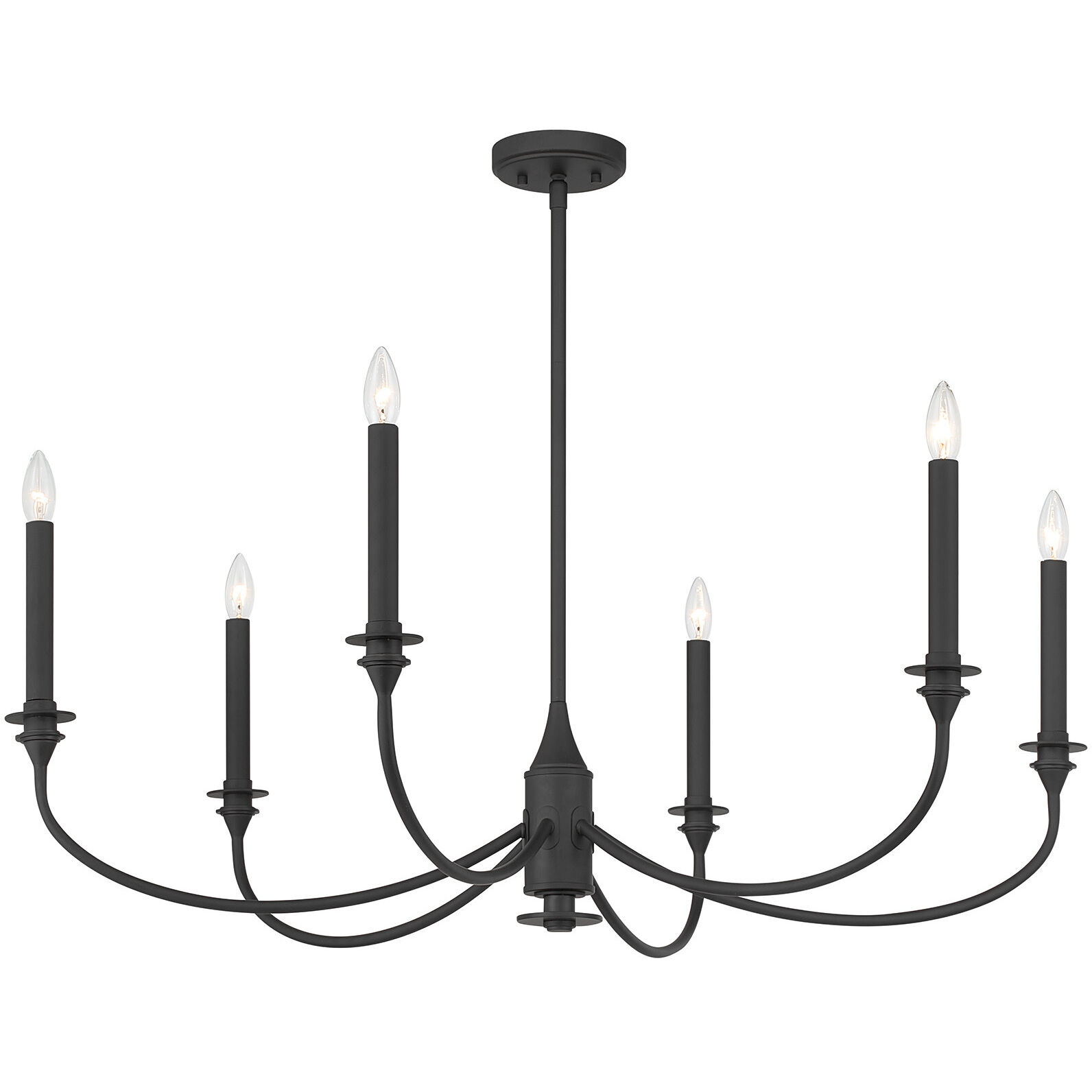 Coventry 6 Light 40 inch Matte Black Chandelier Ceiling Light, Essentials