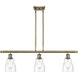 Ballston Ellery LED 36 inch Antique Brass Island Light Ceiling Light in Seedy Glass, Ballston