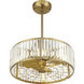 Janus 12 inch Warm Brass with Gold Blades Fan D'Lier