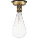 Restoration Aurora LED 5 inch Black Brushed Brass Flush Mount Ceiling Light