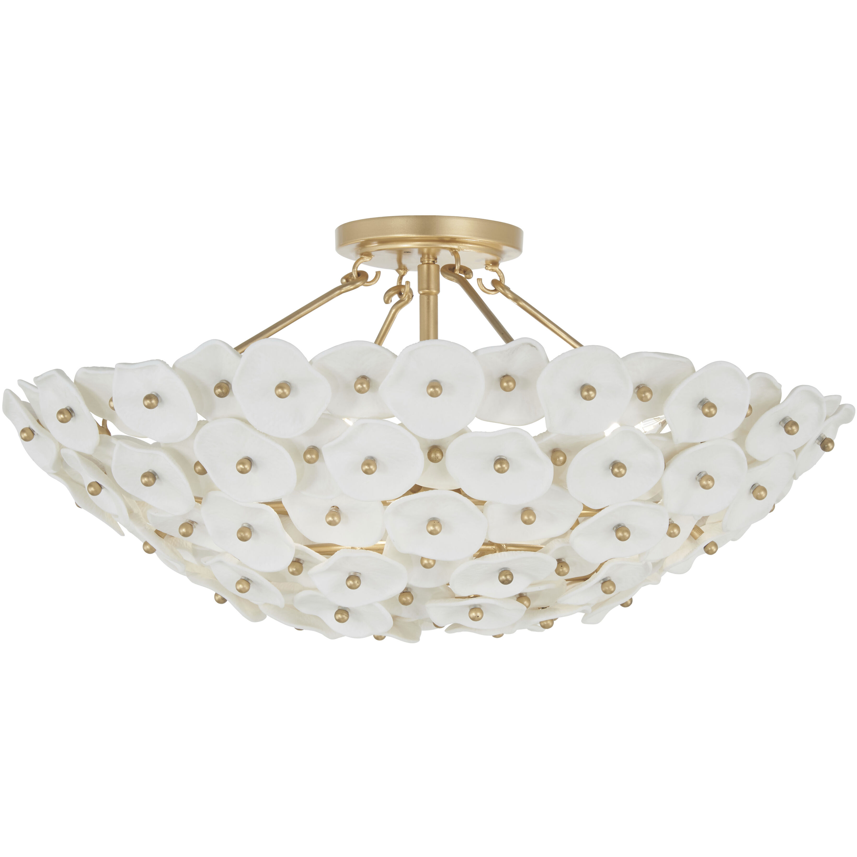 Coastlyn 4 Light 22.5 inch Legacy Brass Semi Flush Ceiling Light