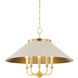 Clivedon 5 Light 27.5 inch Aged Brass/Off White Chandelier Ceiling Light