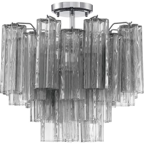 Addis 4 Light 17.75 inch Polished Chrome Semi Flush Ceiling Light in Smoke
