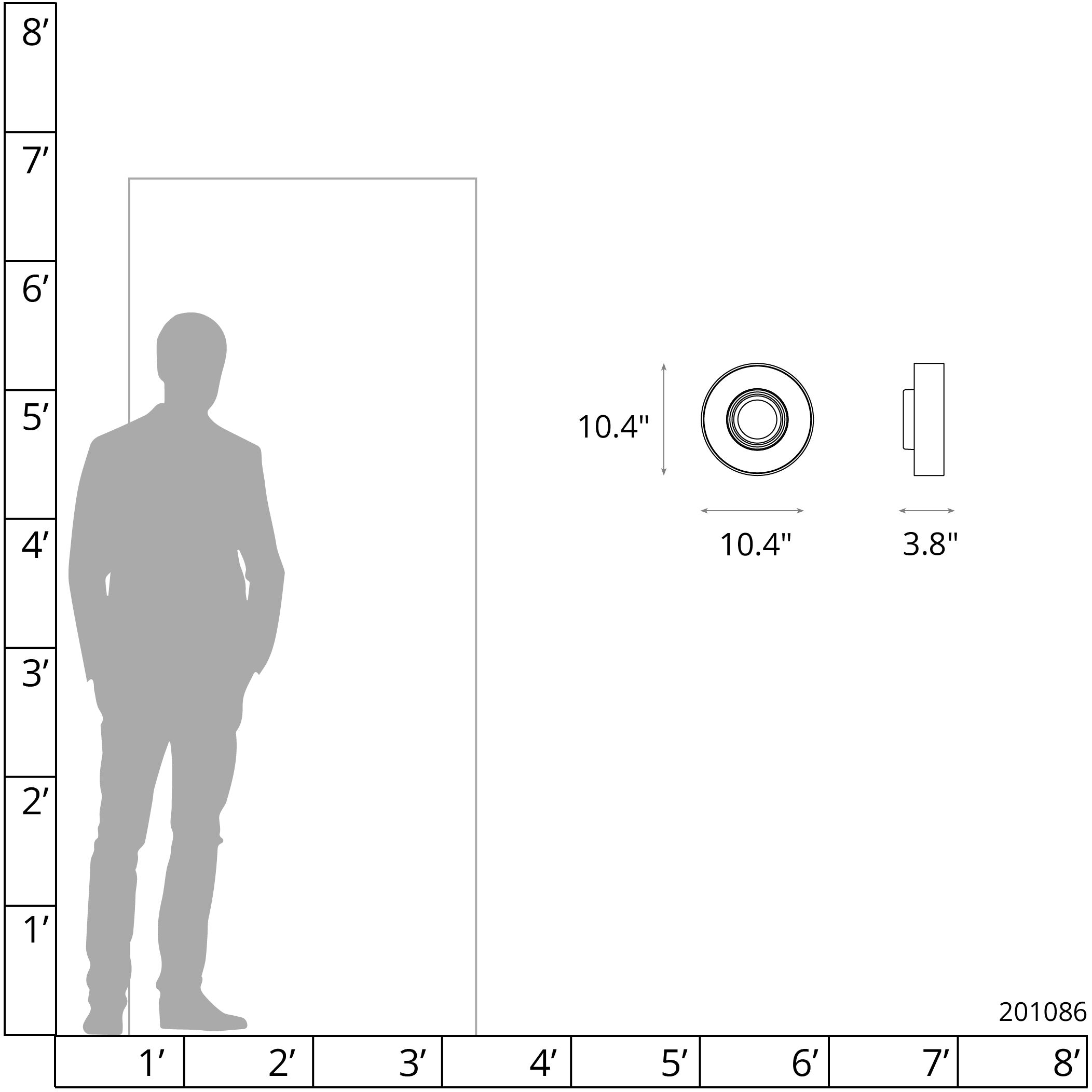 Focal LED Bronze/Natural Iron ADA Sconce/Flush Mount Wall Light