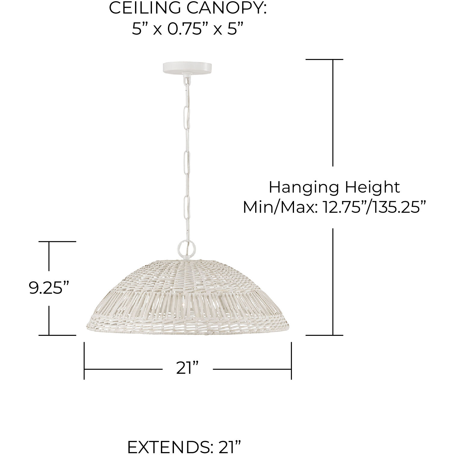 Naomi 1 Light 21 inch Chalk White Pendant Ceiling Light