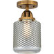 Nouveau 2 Stanton LED 6 inch Brushed Brass Semi-Flush Mount Ceiling Light
