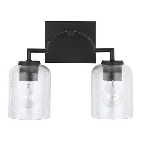 Carter 2 Light 14 inch Matte Black Vanity Light Wall Light