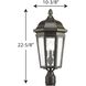 Verdae 3 Light 23 inch Antique Bronze Outdoor Post Lantern, Design Series