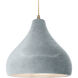 Radiance LED 13.5 inch Antique Brass and Concrete Pendant Ceiling Light