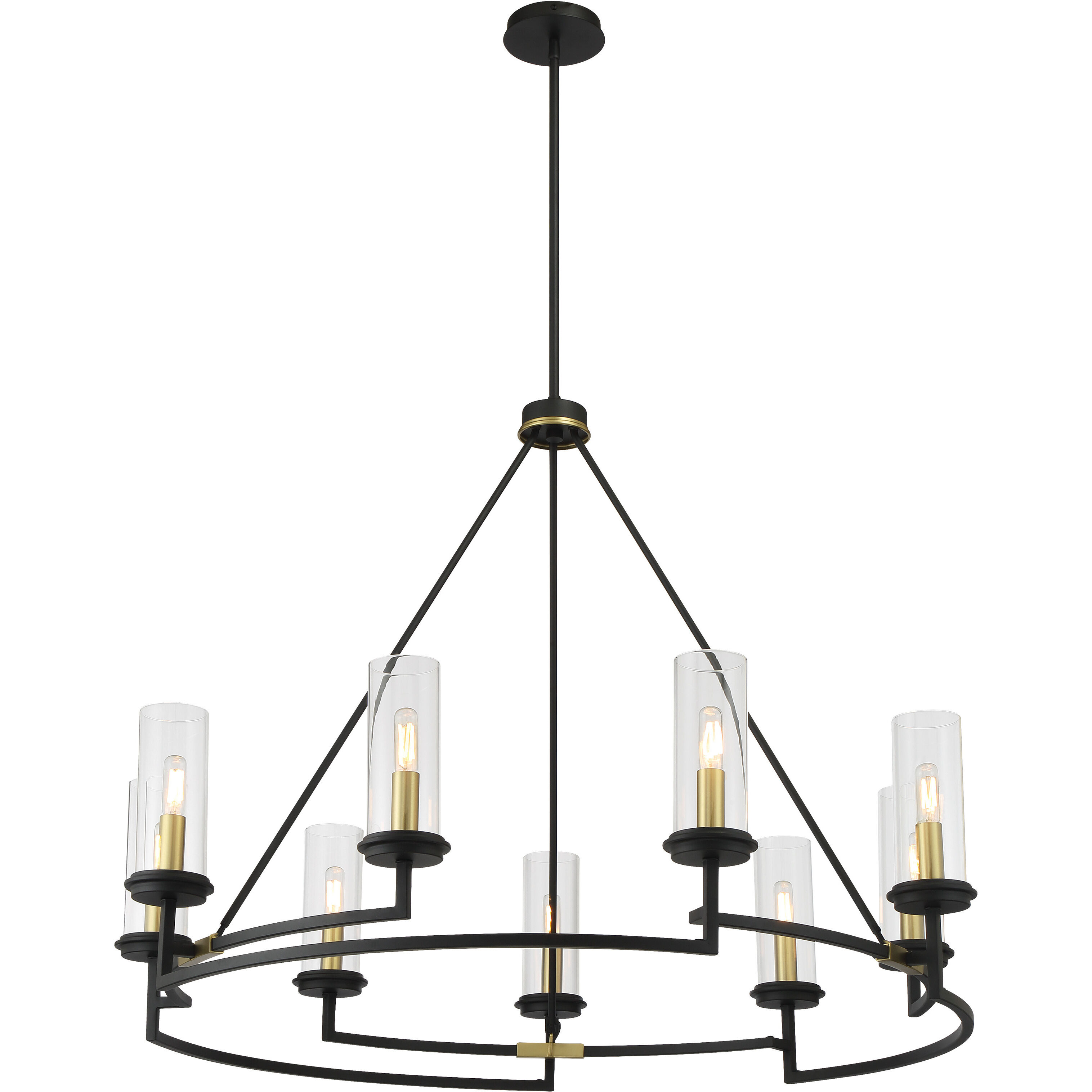 Hillstone 9 Light 40.25 inch Soft Brass And Sand Coal Chandelier Ceiling Light