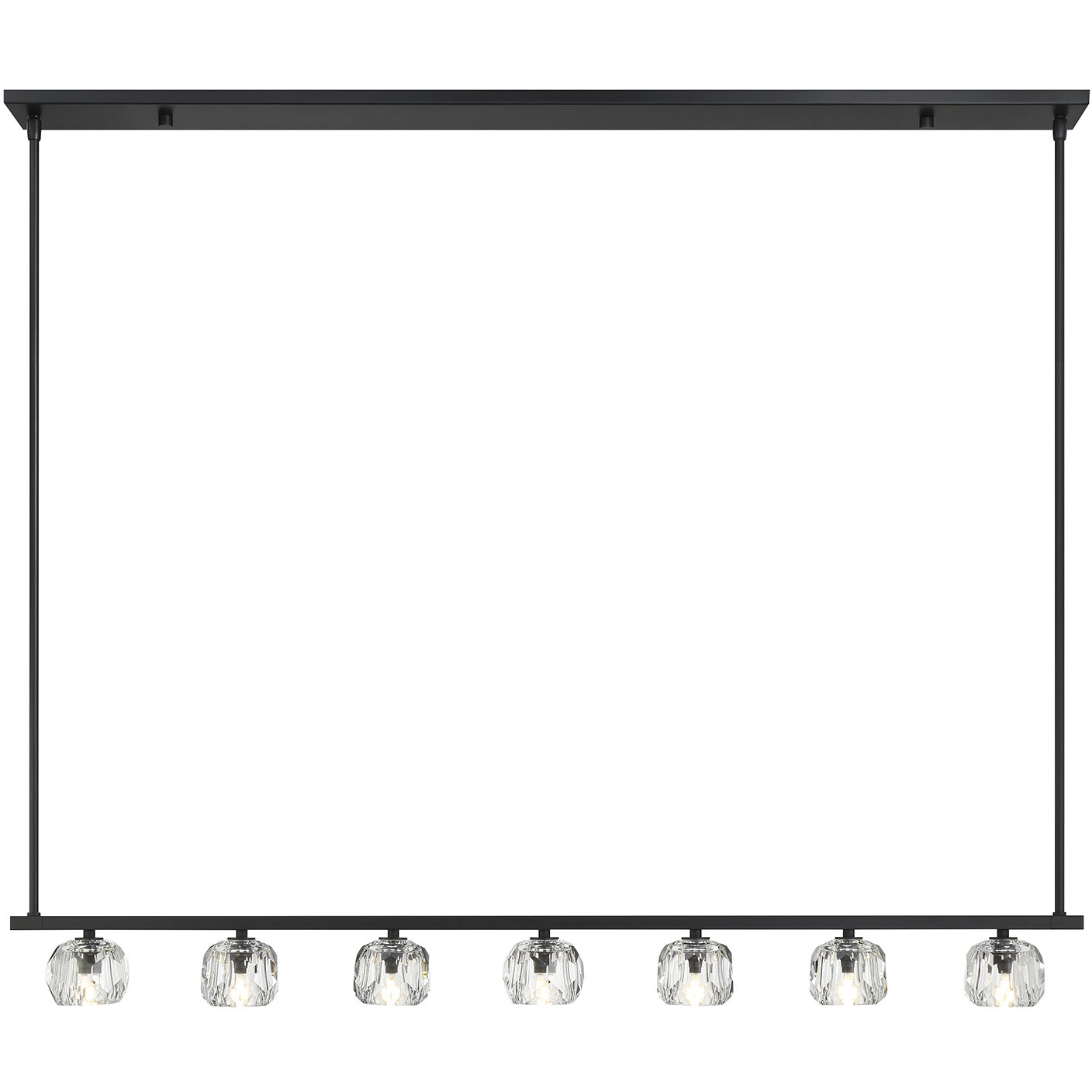 Aragon 7 Light 56 inch Matte Black Linear Chandelier Ceiling Light