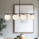 Alora Mood Zuri 4 Light 37 inch Matte Black/Opal Glass Linear Pendant Ceiling Light