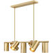 Lumina 7 Light 42 inch Modern Gold Linear Chandelier Ceiling Light