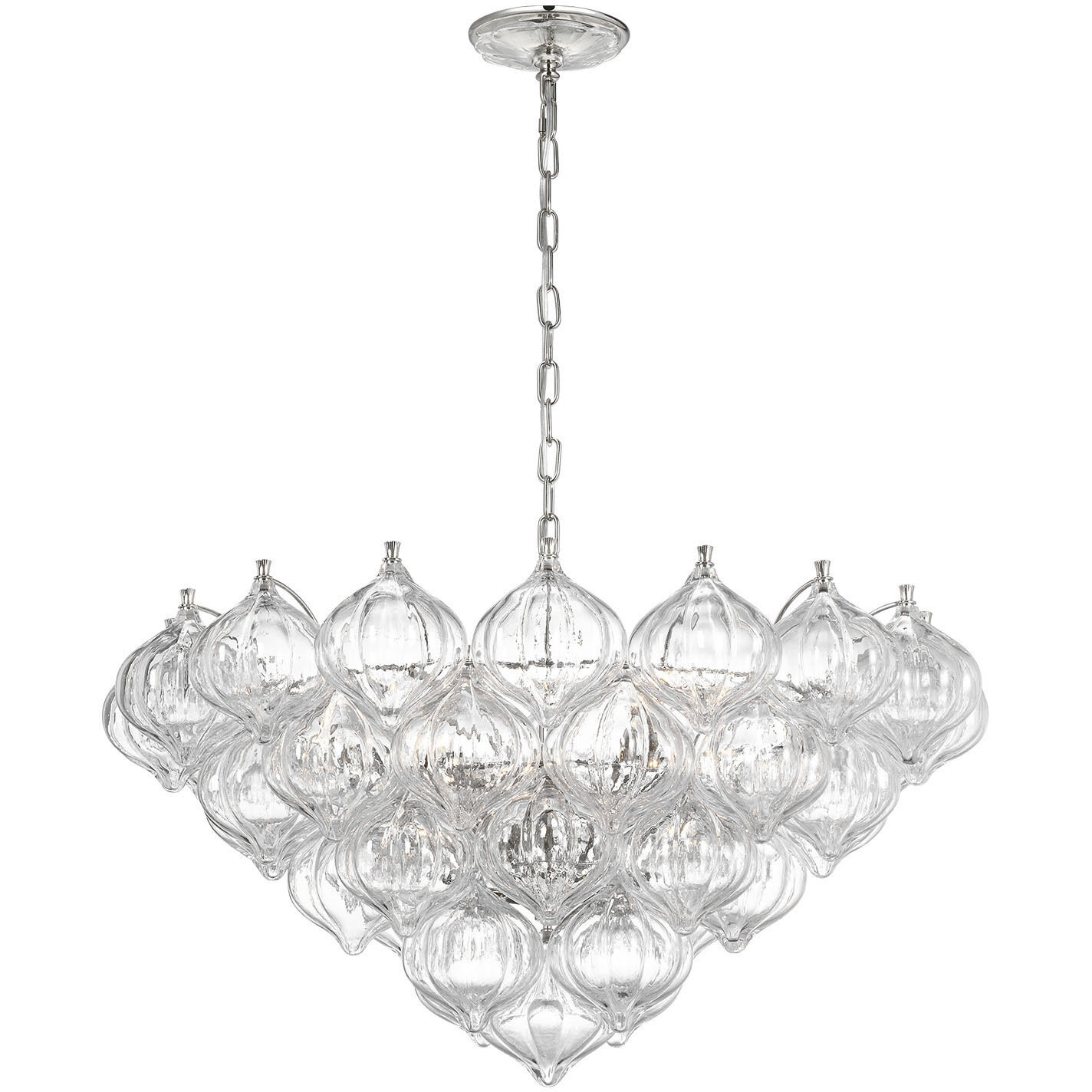 Julie Neill Caselli LED 35.5 inch Polished Nickel Basket Chandelier Ceiling Light