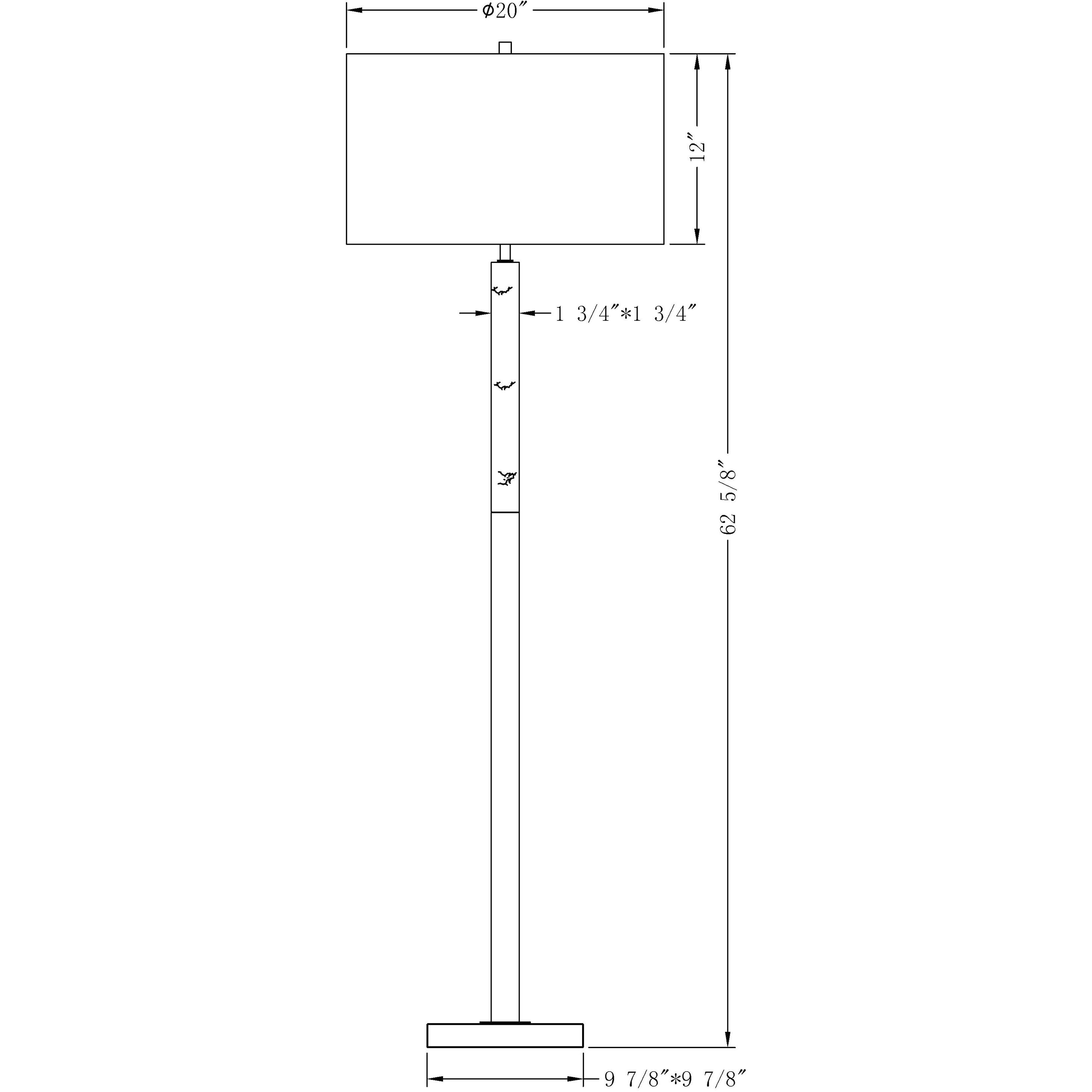 Sanders 62.75 inch 150.00 watt Antique Brass Floor Lamp Portable Light in Warm Metal