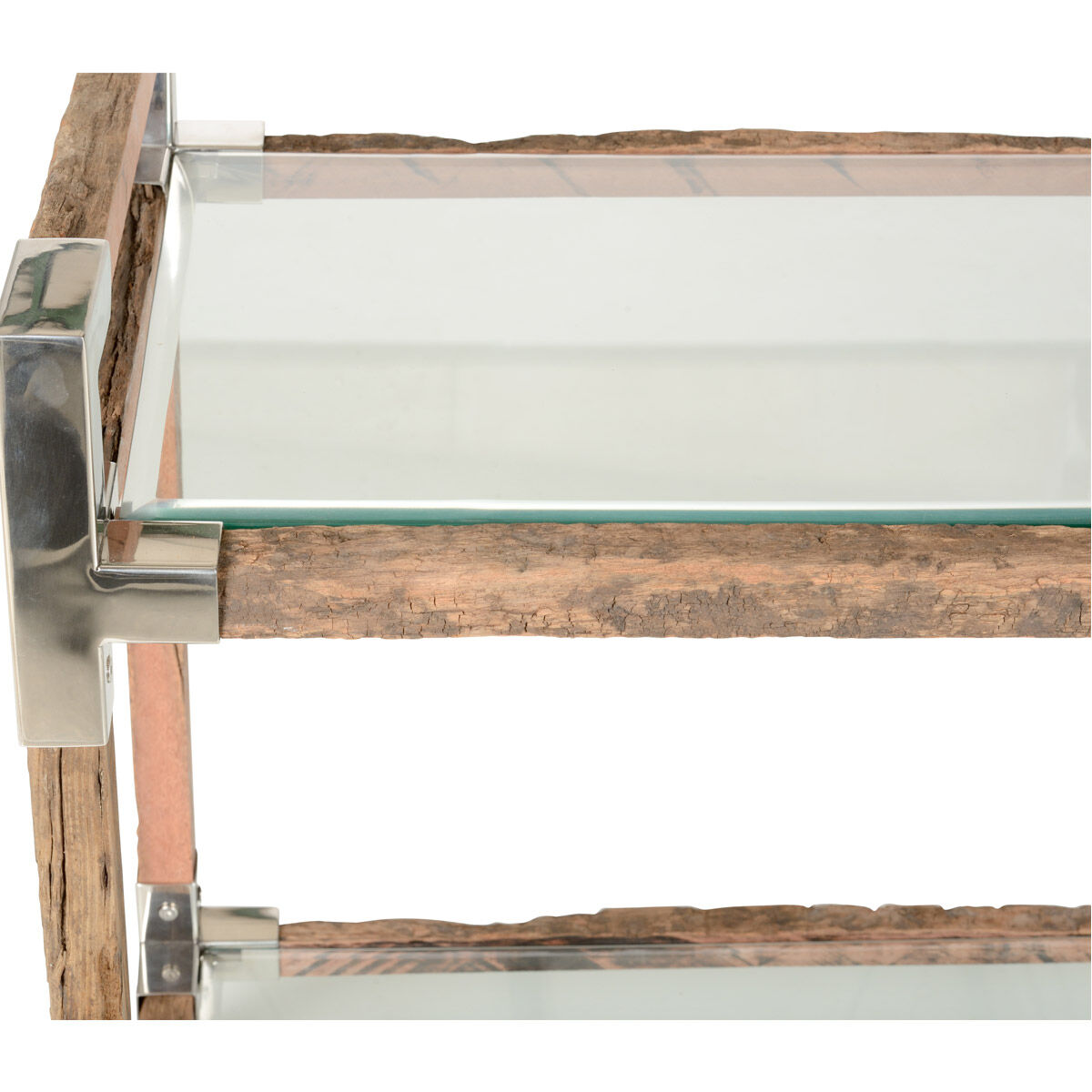 Wildwood Rough Wood/Polished Nickel/Transparent Bar