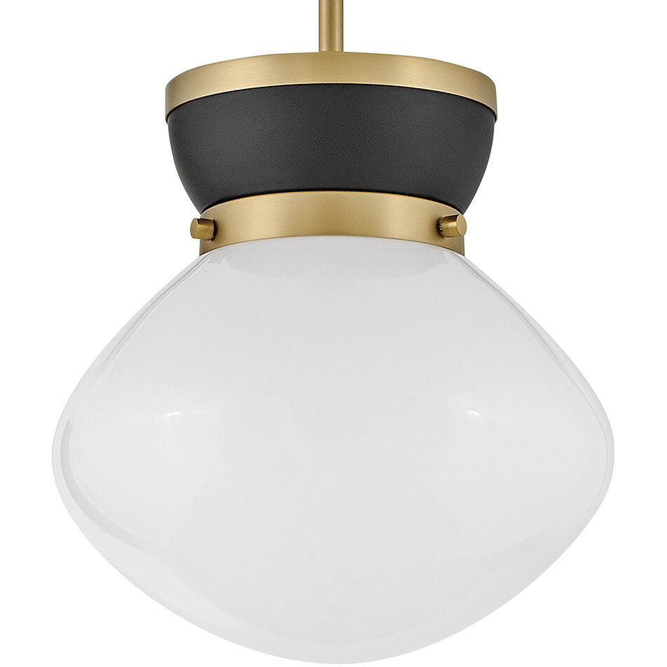 Lucy 1 Light 10 inch Black with Lacquered Brass Pendant Ceiling Light