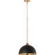 Landry 1 Light 14 inch Matte Black/Rubbed Brass Pendant Ceiling Light in Matte Black and Rubbed Brass