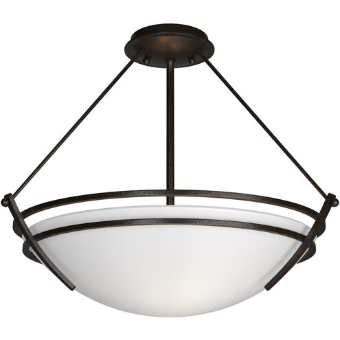 Presidio Tryne 3 Light 18 inch Oil Rubbed Bronze Semi-Flush Ceiling Light in Opal