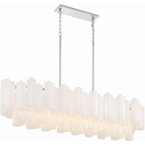 Addis 14 Light 51.75 inch Polished Chrome Chandelier Ceiling Light in Tronchi Glass White