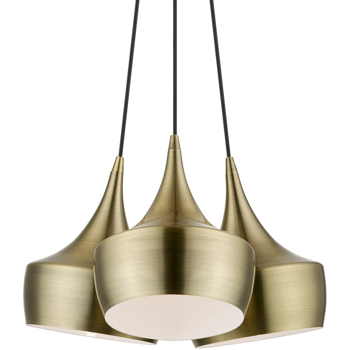 Waldorf 3 Light 21 inch Antique Brass Cluster Pendant Ceiling Light
