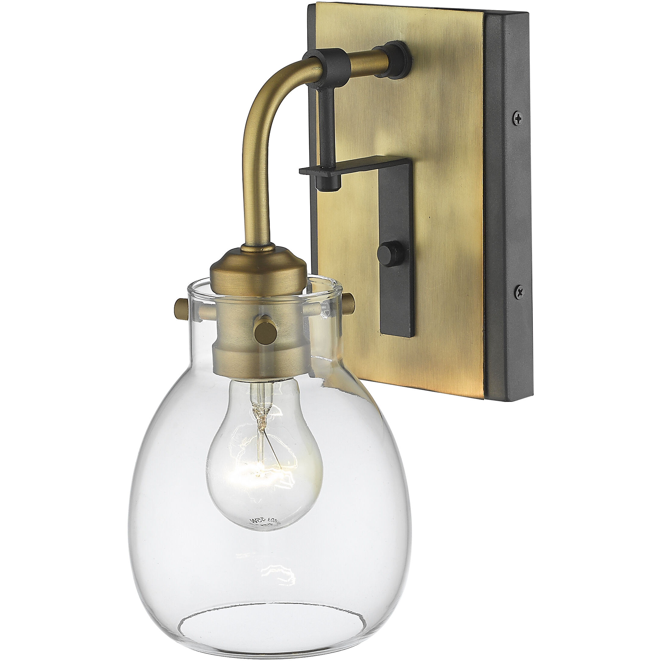 Kraken 1 Light 5.25 inch Matte Black and Olde Brass Wall Sconce Wall Light