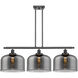 Ballston X-Large Bell LED 36 inch Matte Black Island Light Ceiling Light in Plated Smoke Glass, Ballston