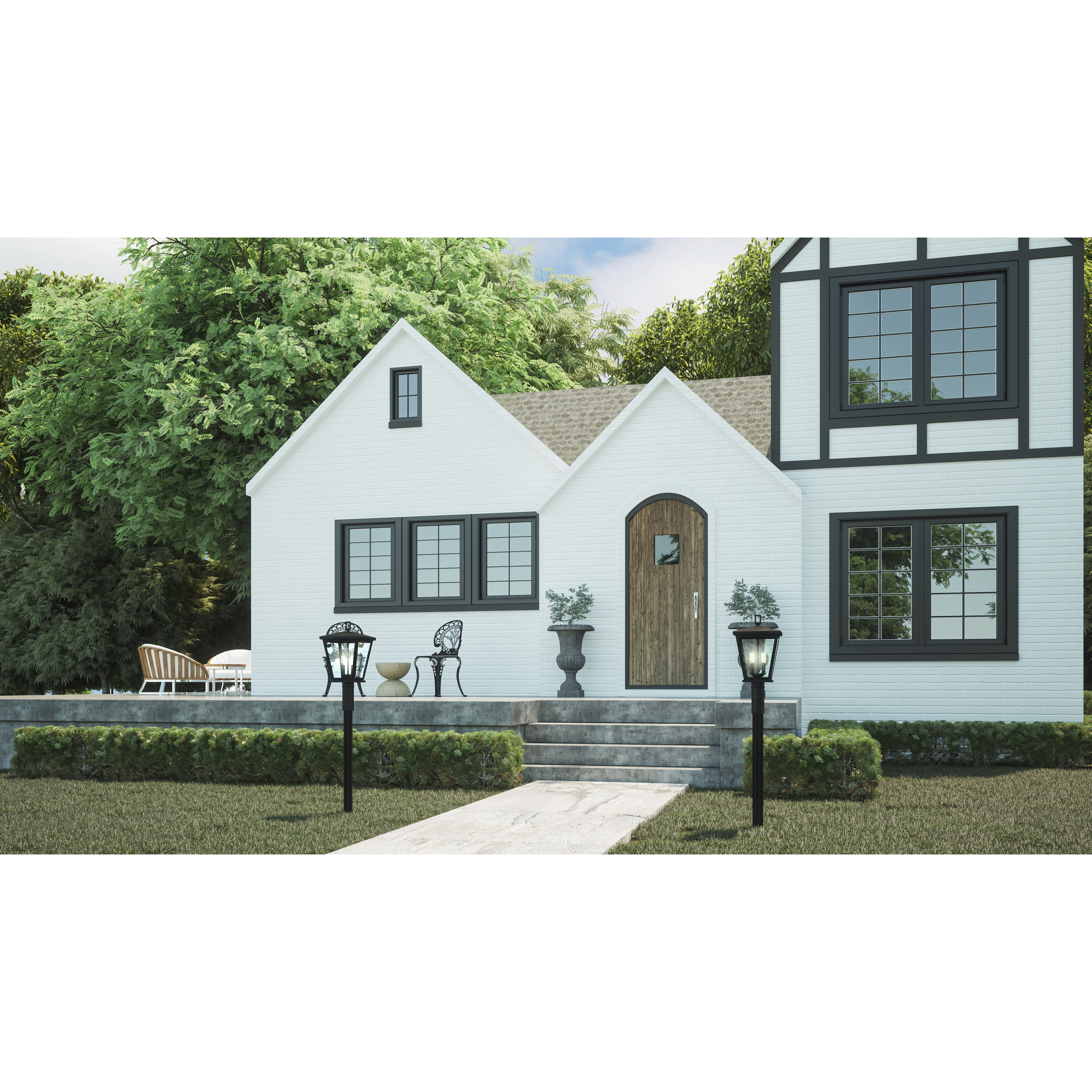 Joffrey 2 Light 17.75 inch Matte Black Outdoor Post Lantern, Large