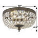 Waltham 2 Light 10 inch English Bronze Flush Ceiling Light in Clear Italian