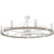 Sawyer 44 inch Matte White with Weathered Wood with Matte White Blades Smart Fandelier