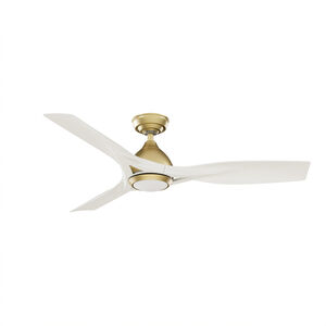 Elise 54 inch Alturas Gold with Fresh White Blades Outdoor Ceiling Fan