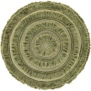 Tanzie 18 inch Medium Green Pillow Cover, Round
