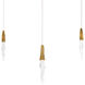 Beyond Kindjal LED 5.5 inch Aged Brass Multi-Light Pendant Ceiling Light, Linear Canopy