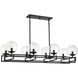 Crosby 8 Light 42 inch Matte Black Linear Chandelier Ceiling Light, Essentials