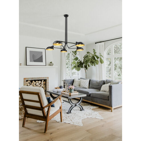 Bellamy 5 Light 52 inch Matte Black Semi Flush Mount Ceiling Light