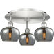 Fenton 3 Light 18.25 inch Satin Nickel Flush Mount Ceiling Light in Plated Smoke