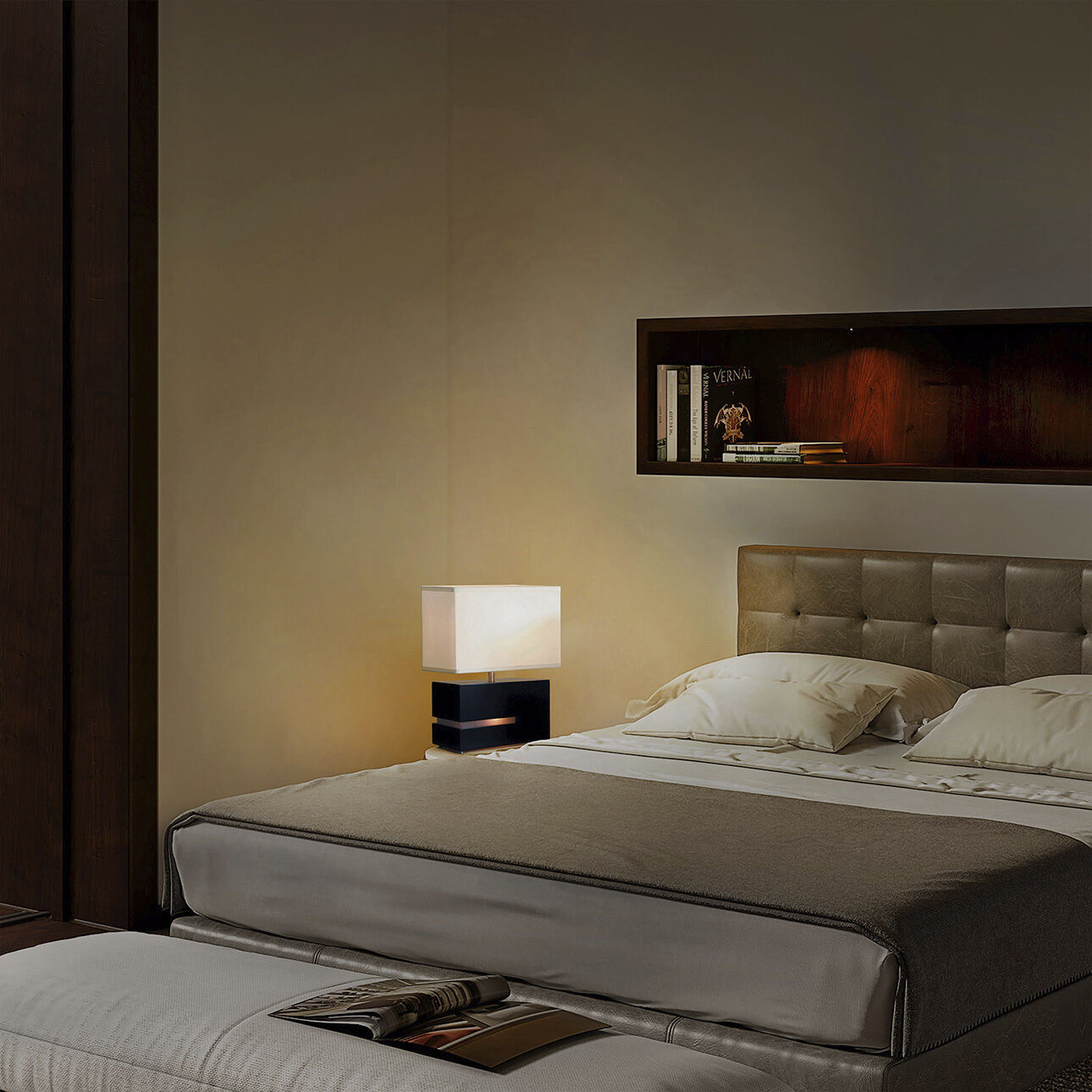 Zen 20 inch 100.00 watt Dark Brown and Brushed Nickel Table Lamp Portable Light