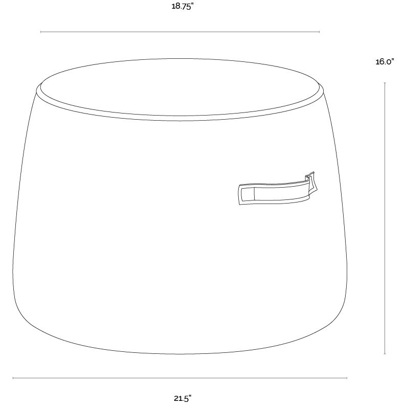 Mitchell 16 inch Merino Cotton Ottoman